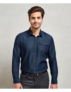 P-PR222-Mens Jeans Stitch Denim Shirt 2